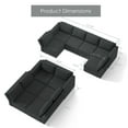 thumbnail image 6 of Ainfox 6 Piece Upholsterd Storage Modular Couch Set, Reversible Sleeper Couches, Modular Sectional Sofas Seats Dark Gray, 6 of 8