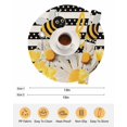 thumbnail image 6 of 13 Inch Round Placemats Set of 6, Spring Bees Daisy Non Slip Heat Insulation PP Table Mats, Rustic Tulips Dots Black Striped Burlap Washable Place Mats for Kitchen Dining Party Table Decor, 6 of 7