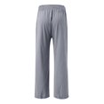 thumbnail image 5 of YIFUNIN Women's Summer Cotton Linen Wide Leg Pants with Button Detail & Elastic Waist, Loose Palazzo Casual Trousers with Pockets,Gray L, 5 of 5