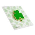 thumbnail image 2 of St. Patty's Green Shamrock 3 Leaf Clover Pin on Card, 2 of 4