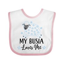 Inktastic My Busia Loves Me Baby Lamb Boys or Girls Baby Bib
