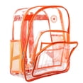 thumbnail image 3 of K-Cliffs Heavy Duty Clear Backpack High Quality See Through Student School Bookbag Deluxe Transparent Security Work Bag Travel Daypack Orange, 3 of 5
