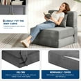 thumbnail image 3 of Sillón Cama Plegable de 73", Sofá Futón Convertible con Almohada, Colchón Plegable Tamaño Individual para Sala de Estar, Dormitorio, Departamento y Oficina en Casa, 3 of 14