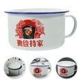 thumbnail image 4 of 1 Set Snack Noodle Bowl Enamel Food Bowl Retro Style Bowl Handle Bowl with Lid, 4 of 9
