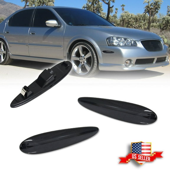 GTINTHEBOX Fits 2000-2003 Nissan Maxima Smoked Lens Front Side Marker Light Assembly 2PCS