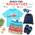 thumbnail image 7 of Big Chill Boys' Rash Guard Set - UPF 50+ Short Sleeve Swim Shirt and Bathing Suit Trunks - Swimwear Set for Boys (4-14), 7 of 7