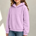 thumbnail image 6 of Fancifize Sherpa Fleece Warm Hoodie for Girls Teens Fuzzy Long Sleeve Winter Hooded Sweatshirt with Pockets 5-15 Years, 6 of 7