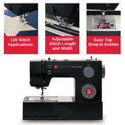 SINGER Heavy Duty 4432 High-Speed Black Sewing Machine with Accessory Kit | Strong Motor with Enhanced Piercing Power, 110 Stitch Applications, Full Metal frame, 1-step Buttonhole & LED Light