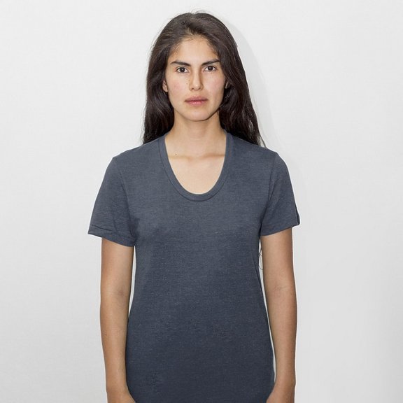 Los Angeles Apparel FF3001 Women's Short Sleeve Tee, Heather Black, S