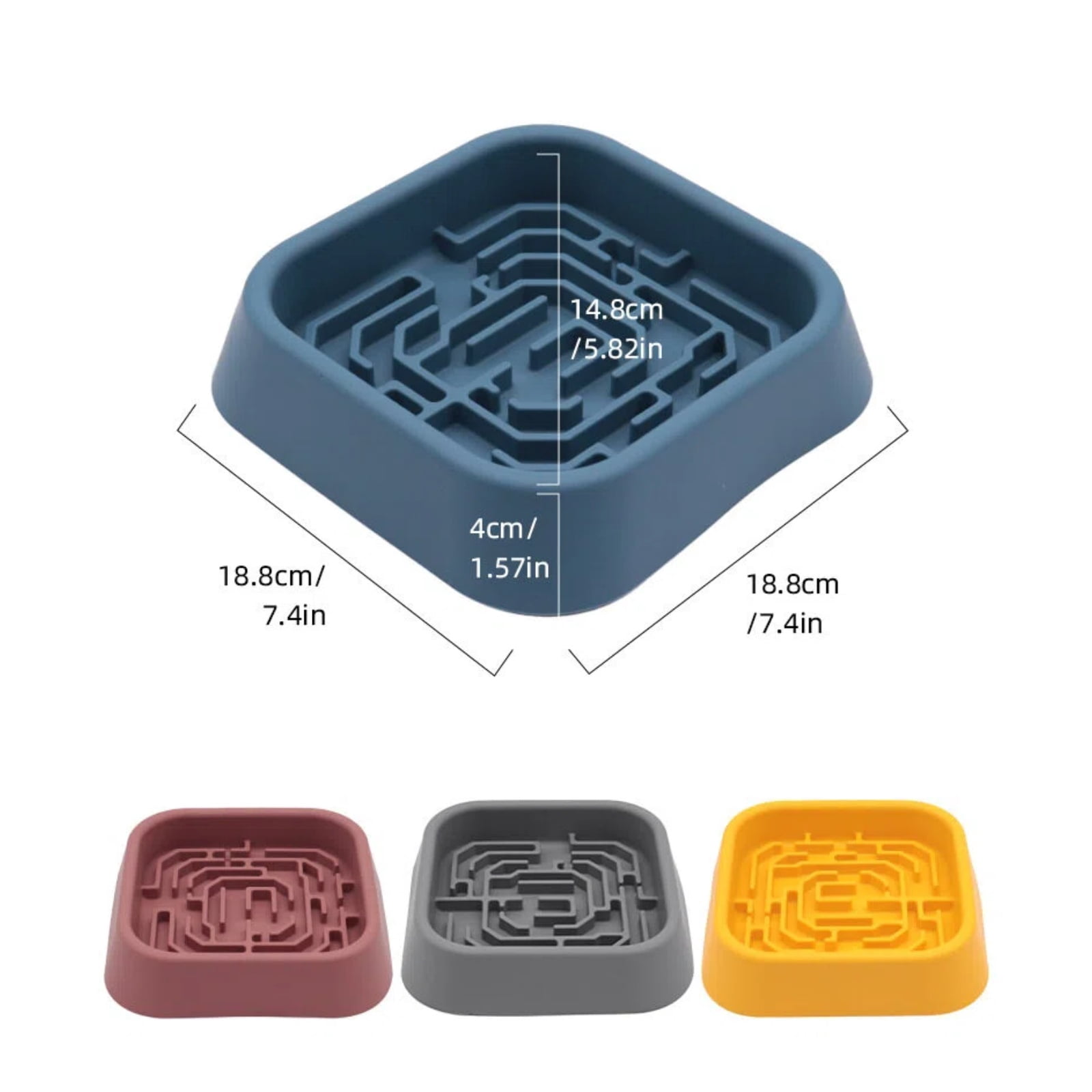 Slow Feeder Dog Bowls, Interactive Silicone Dog Feeding Bowls for Dogs & Cats, Slow Feeder Non-Slip with Suction Cups