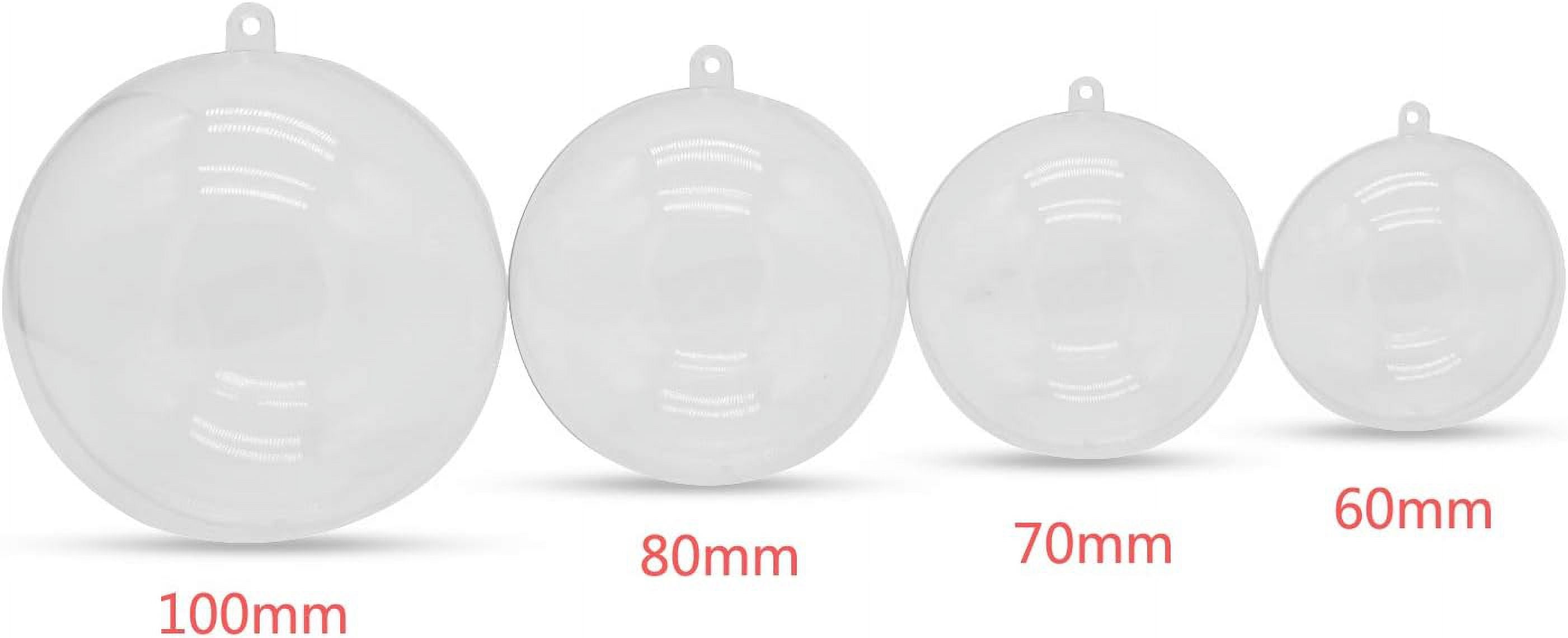 10 piece set of transparent plastic filled Christmas DIY craft ball accessories (100mm)