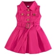 thumbnail image 1 of RXMEKW Robe en Denim Sans Manches avec Ceinture pour Bébés Filles et Tout-Petits en Bleu, 1 of 9