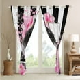 thumbnail image 3 of Fashion Woman Dress 30%-50% Blackout Curtains Modern Black White Stripe Curtains Pink Polka Dots Bedroom Curtains Black Dress Perfume Print Window Curtains Romantic Makeup Themed Curtains,38"Wx45"L, 3 of 5