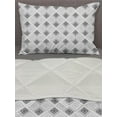 thumbnail image 3 of Edgy Comforter & Sham Bedding Set, Retro Style Rhombus Lines and Stripe in Various Shade Minimalist Abstract, 3 pcs Duvet Set Microfiber Filling Quilt, 5 Sizes, Pale Grey White Grey, by Ambesonne, 3 of 4
