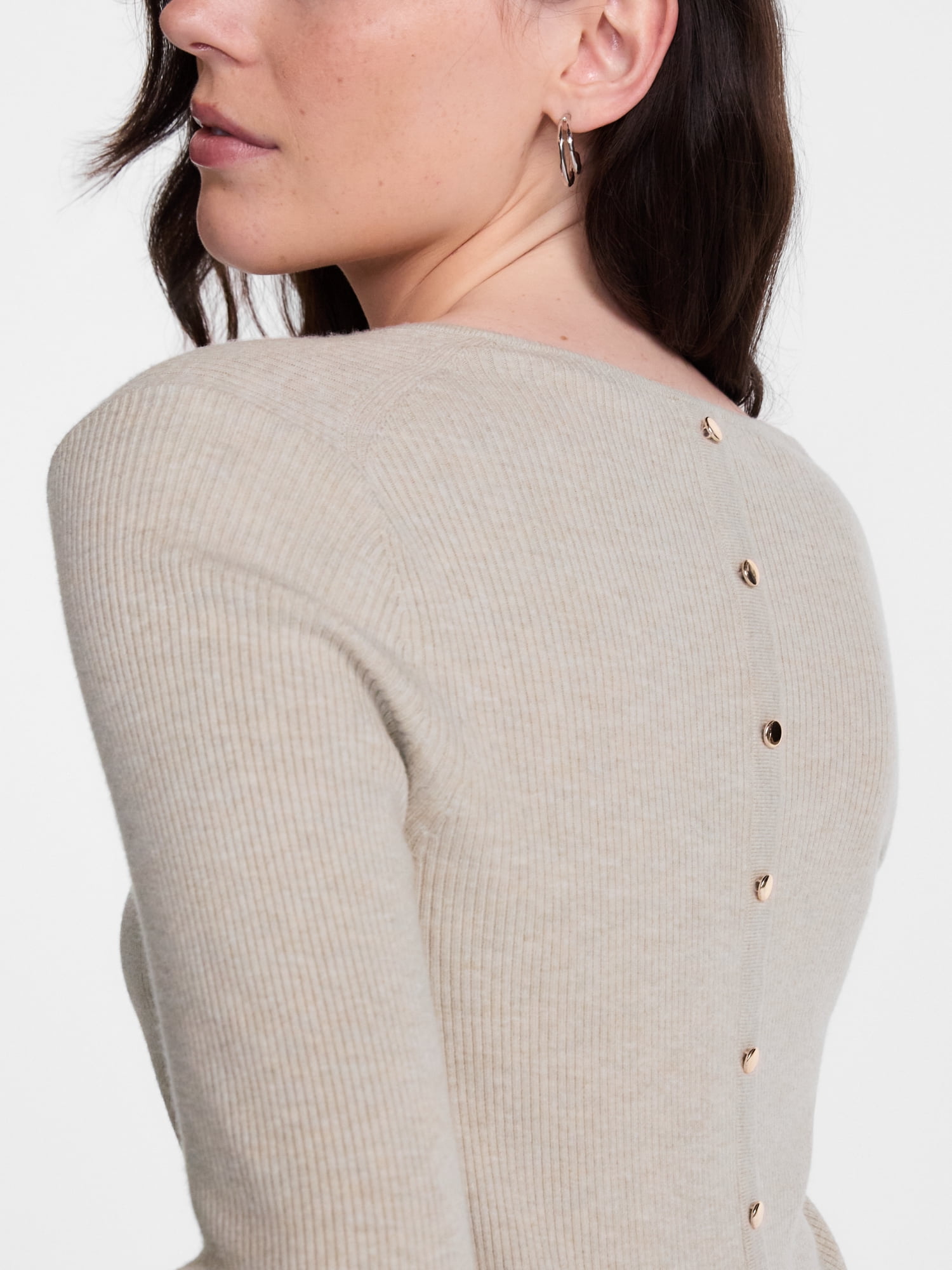 Scenario Women's V-Neck Ribbed Lightweight Sweater with Long Sleeves, Sizes XS-XXXL