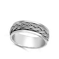 thumbnail image 4 of Oxidized Spinner Weave Knot Rope Wedding Ring Sterling Silver Band 925 Jewelry Female Male Size 11, 4 of 4