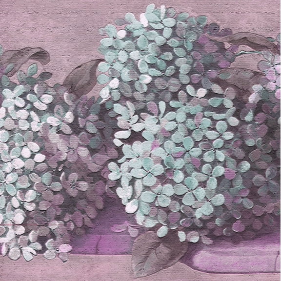 Dundee Deco's Peel and Stick Wallpaper Border - Floral Green Pink Flowers Wall Border Retro Design, 15 ft x 7 in, Self Adhesive