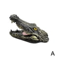 thumbnail image 1 of OPDBN Artificial Fake Crocodile Alligator Head Resin Floating Decoy Pond N4C6, 1 of 1