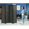 thumbnail image 6 of 4 Panels Room Dividers with Natural Bamboo 72 Inches High 17.7 Inches Wide Folding Privacy Screens Indoor Portable Freestanding Wood Seperating Wall Divider for Living Room Bedroom Study, 6 of 7