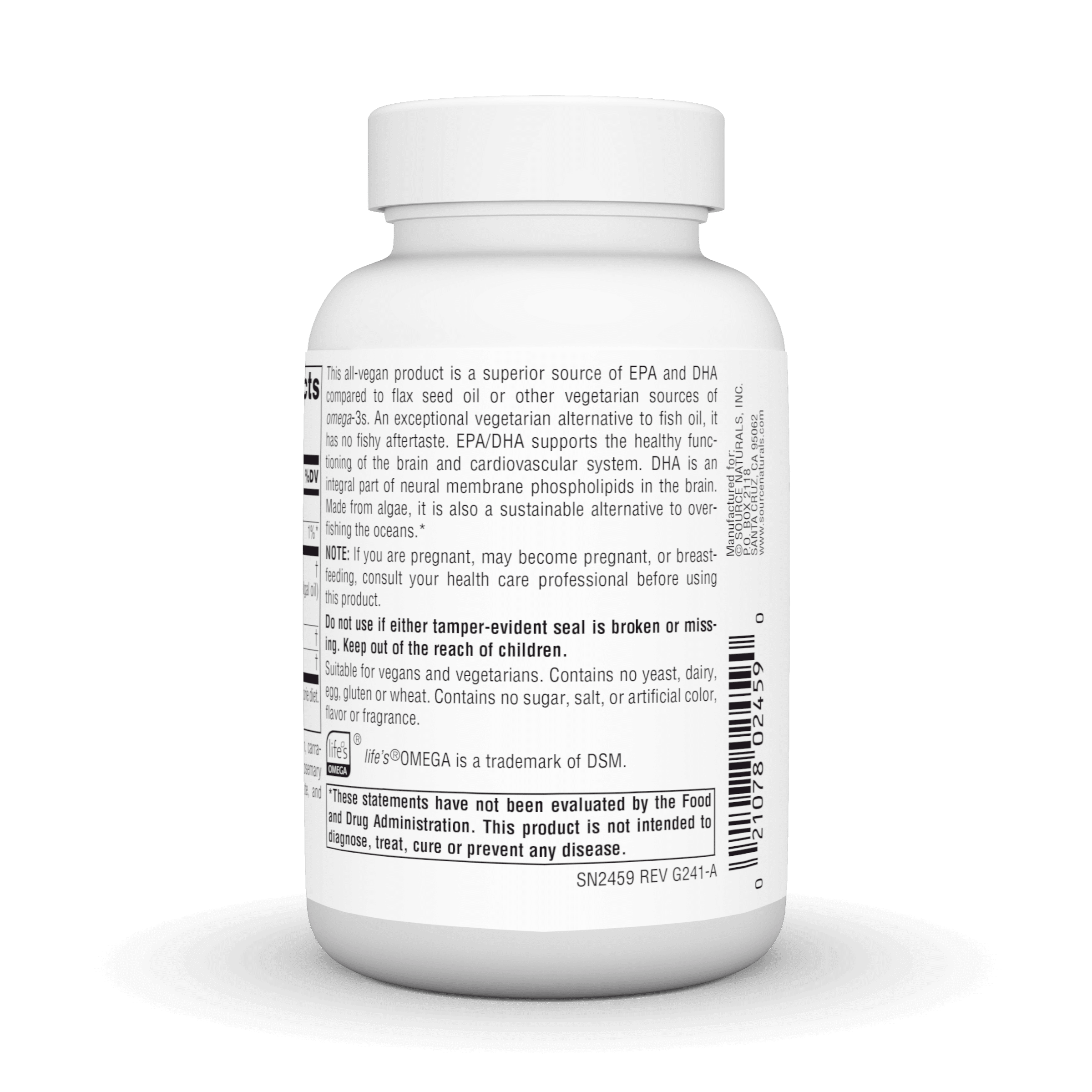 Source Naturals Vegan Omega-3s EPA-DHA 300mg 60 Softgel Vegetarian
