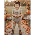 thumbnail image 4 of BemeyourBBs Newborn Baby Girl My Rolls Are Homemade Outfit Bread Embroidery Plaid Flying Sleeve Romper Headband, 4 of 9