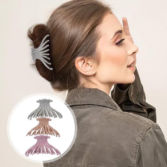 PENIKOKO 3-Pack Hair Clips Assorted Colors ABS Plastic Stylish Hair Accessories for Women and Girls