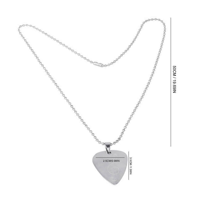 Guitar Pick Necklace, Metal Material Detachable Thick And Solid Special Graven Patterns Guitar Pick Chain, Portable To Use Antirust For Guitar Bass