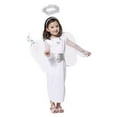 thumbnail image 2 of Byoo Big Girls Angel Dress Outfits White Solid Full Sleeved Party Show Poodle Dress Hairband Wing Belt 4pc Set Soft Clothes Set, 2 of 6