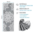thumbnail image 2 of Gray and White Floral Pattern Hot Yoga Mat Towel Non Slip for Hot Yoga - Quick-Drying Yoga Mat Cover with 4 Corner Pockets with Travel Bag - Hot Yoga Towel Non Slip 74"x26", 2 of 6