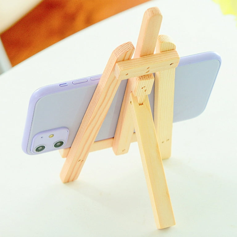 Foldable wooden easel for iPad and iPhone