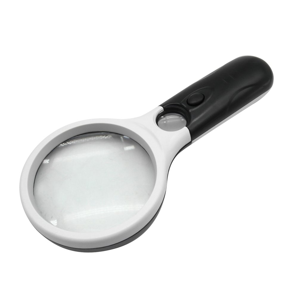 TrendBox Handheld Magnifier with 3 LED Battery Operated Magnifying
