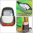 thumbnail image 3 of 17 Inch Lightweight Backpack,PVC Waterproof Oxford Fabric, Ergonomically Designed, with Large Capacity, Aurora Wave Print, 3 of 5