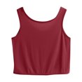thumbnail image 4 of Wyobmus Women Olus Size Crop Tank Tops Comfy Modal Sleep Shirt Loose Fit Ruched Basic Tees Scpoop Neck Roomy Casual Half Camisoles 1X-8X A-Burgundy, 4 of 7