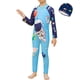 thumbnail image 1 of Odeerbi 3-11 Años Trajes de Baño de Manga Larga Con Lycra Para Niños Con Gorro de Baño Traje de Baño de Una Pieza Para Entrenamiento Atlético Traje de Baño de Surf, 1 of 7