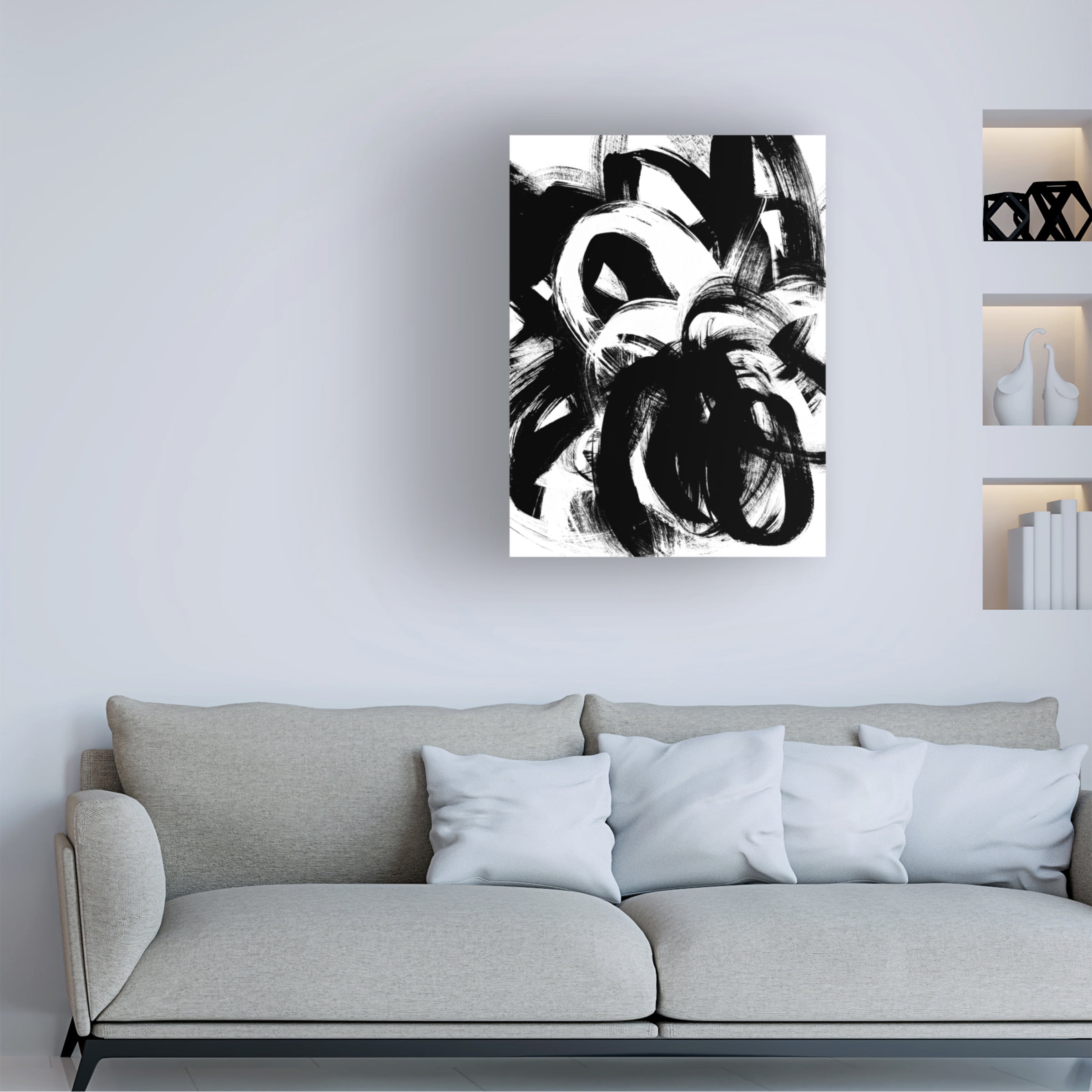 June Erica Vess 'Onyx Swipe IV' Canvas Art