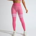 thumbnail image 6 of Women's Striped Outdoor Sports Leggings High Waisted And Lifting Yoga Clothes Quick Drying Running Sports And Fitness Pants(M, Pink), 6 of 9