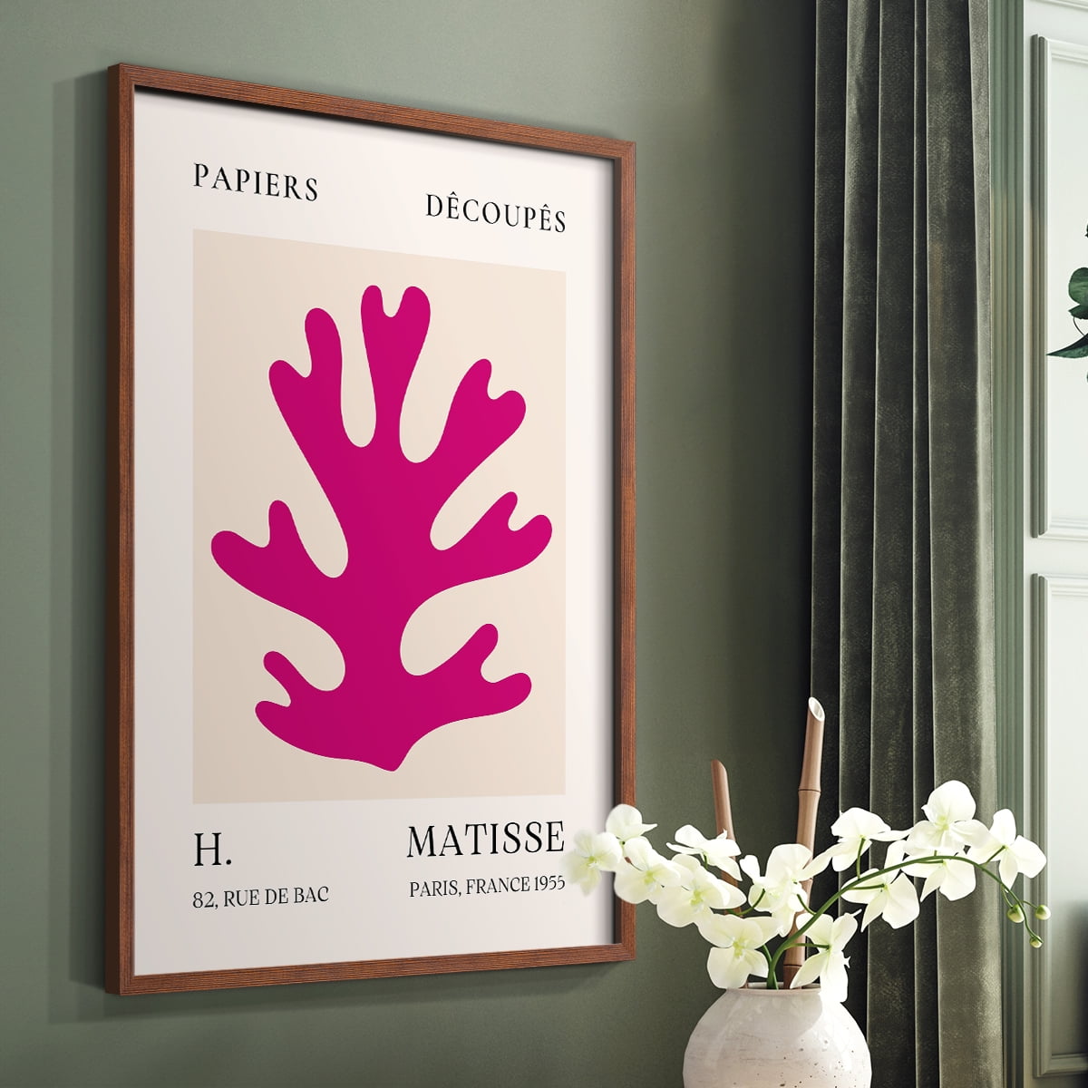 Matisse CLXI Framed Print in Brown Solid Wood 22 x 28 Framed Print