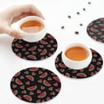 thumbnail image 6 of Bingfone Vintage Watermelon Leather Drinks Coasters with Set of 6,Suitable for Home Kitchen,Coffee Cup Coasters Home Gift, 6 of 7
