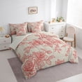thumbnail image 3 of Homewish Vintage Floral 7pcs Bedding Comforter Set,Colorful Natural Plant Queen Bedding Sets,Red Gray Queen Sheet Sets For Girls,Breathable Home Decor Reversible, 3 of 8