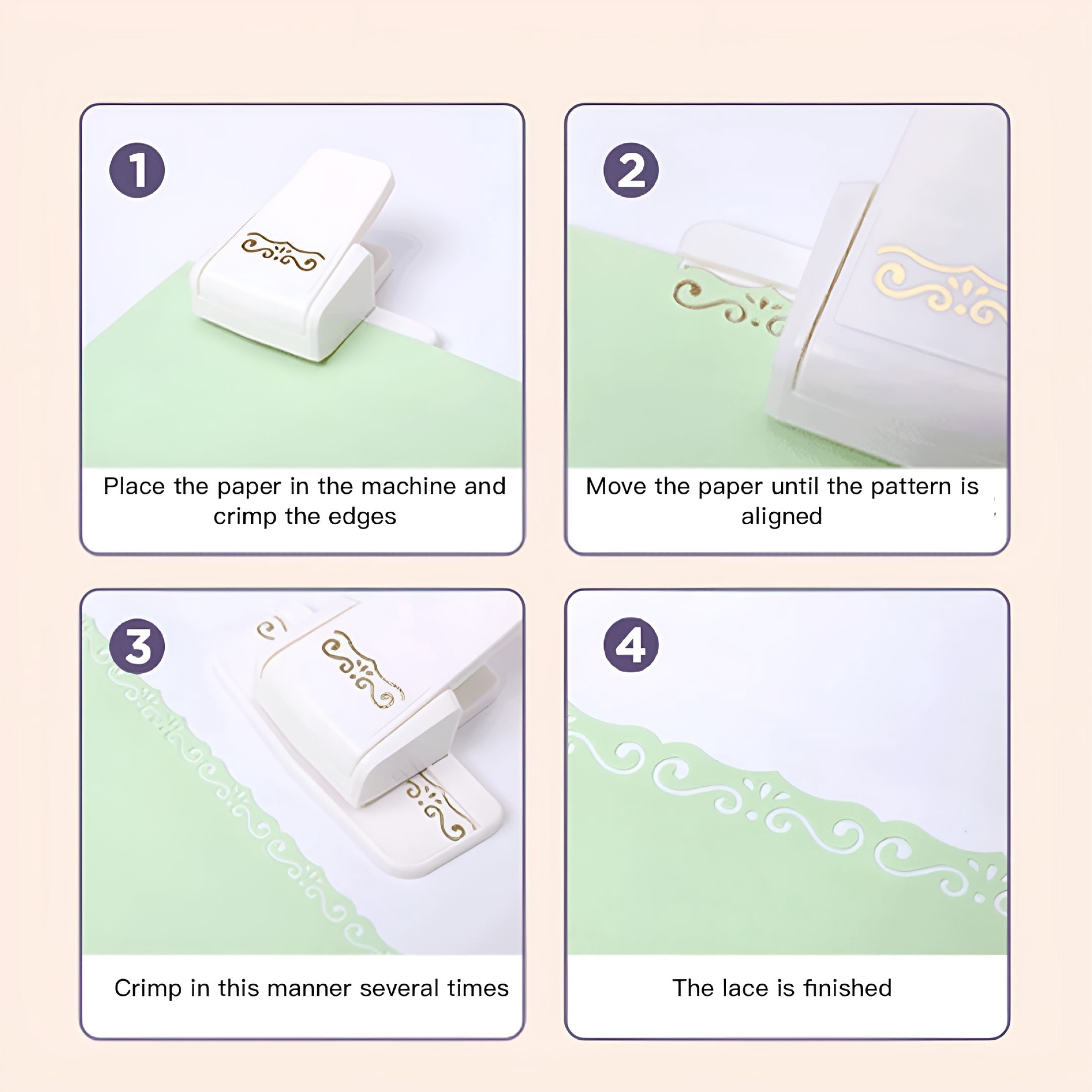 CCOCC Border Punch,Border Craft Punch Flower Design Embossing Punch Tools Scroll Punch for Scrapbooking Wedding Cards Decoration Diy Arts,Paper Craft Punches(Heart)