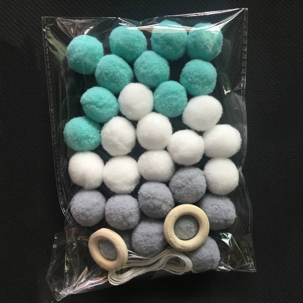 2.5cm Felt Balls Handmade Grey Color Wool Pom Pom Bead DIY Crafts Supplies 