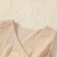 thumbnail image 3 of Toddler Girl Dress Summer Sleeveless Linen Cotton Dress Bow Kids Casual Dresses Clothes, 3 of 14
