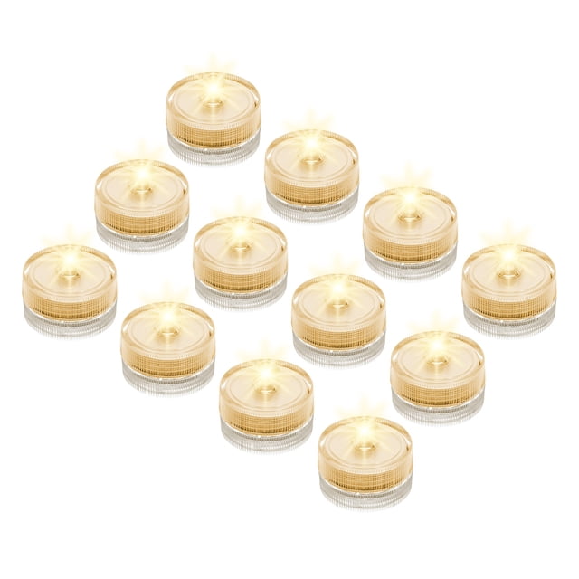 Unique Bargains 12Pcs Bright LED Tea Light, Yellow Waterproof Flameless Candles Color Change Party Wedding Festivals Decor