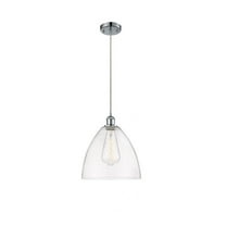516-1P-WPC-GBD-124 Innovations Lighting Ballston Bristol Glass 1 Light 12" Cord Hung Mini Pendant Clear/Polished Chrome