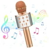 Wireless Karaoke Microphone for Kids 3-15 Years Old, 4 in 1 Bluetooth Handheld Microphone for Adult, Gifts for Girls Boys