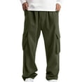 thumbnail image 6 of BSDJILFG Cargo Pants for Men Relaxation Corduroy Pants Elastic Waist Straight Leg Hiking Pants with Multi-Pockets, 6 of 9