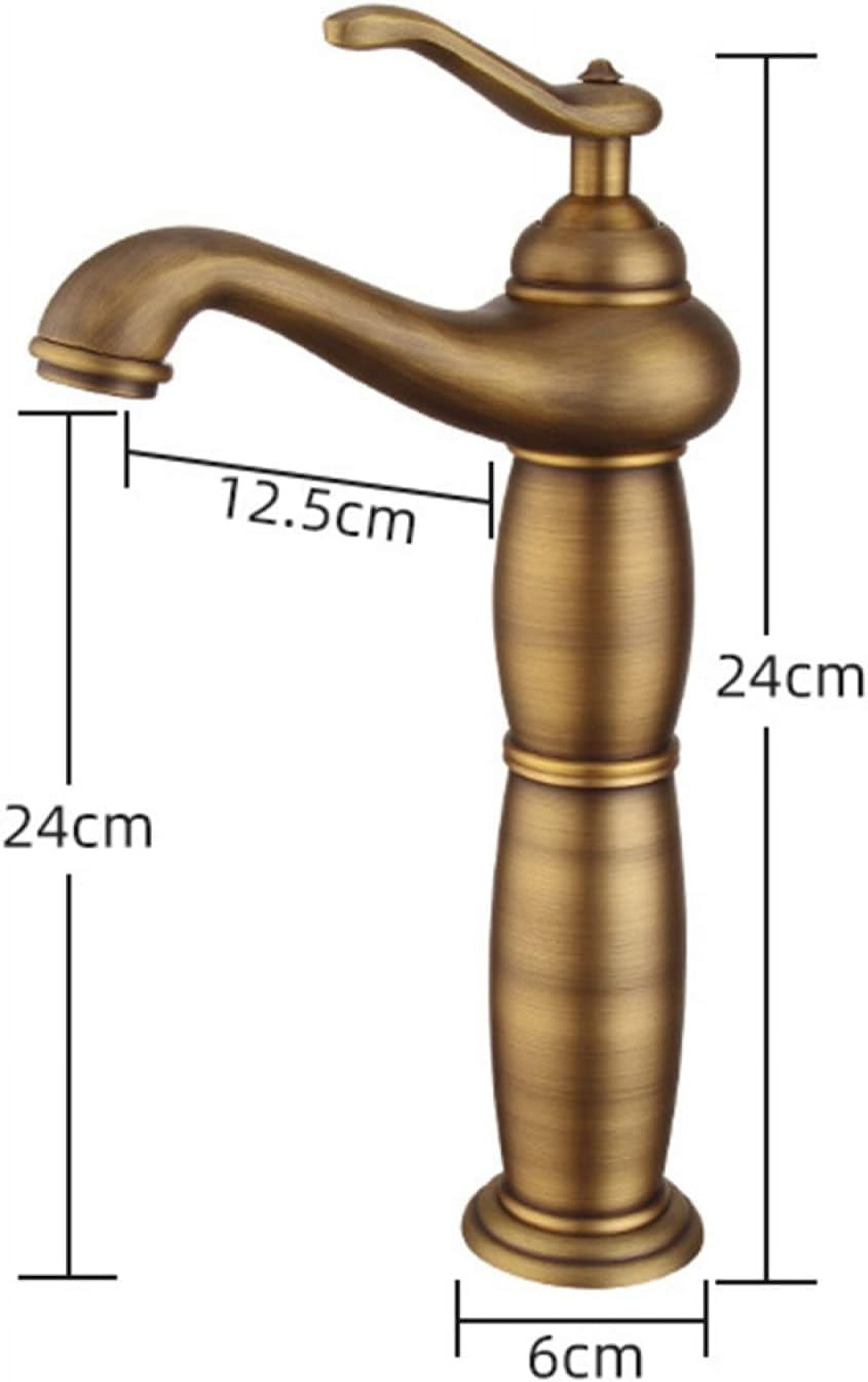 Vintage Sink Faucet Bathroom, Brass Sink Faucet Bathroom, Cold Hot Mixer Vintage Vanity Tap, Single Handle Bathroom Sink Faucet High, Black
