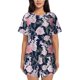 thumbnail image 1 of Fotbe Rose Flowers Conjunto de Pijama Estampado para Mujer, 2 Piezas, Ropa de Dormir con Camiseta de Manga Corta y Shorts Suaves-Small, 1 of 6