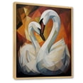thumbnail image 2 of Designart "Melodic Swan Geometric Rhapsody I" Animals Swans Floater Framed Canvas Art Print, 2 of 5