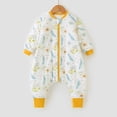 thumbnail image 1 of Saco de dormir de algodón puro para niños pequeños, ropa de invierno para el hogar, traje de dormir con pierna dividida antipatadas, tela suave y cómoda para niños, 1 of 5